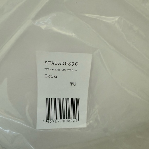 New Sandro Kasbah Quilted Tote Bag –Ecru Light Beige off white Canvas Structured - Picture 7 of 8